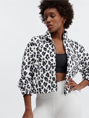 Fabletics M leopard print zip jacket
